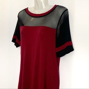 No Comment Black Maroon Long Top - Size Jr Large